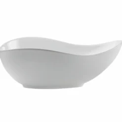 Casa Padrino Keramik Waschbecken Schale Hochglanz Weiß 51 cm - Badezimmer Accessoires