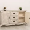 Casa Padrino Kommode im Landhausstil Silberfrost mit 2 Türen und 3 Schubladen, 158 x 48 x 89 cm