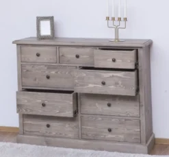 Casa Padrino Kommode im Landhausstil mit 9 Schubladen, 122 x 41 x 97 cm
