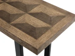 Casa Padrino Konsole Braun / Bronze 161 x 40 x H. 78 cm - Luxus Wohnzimmer Konsolentisch mit Eichenfurnier Platte