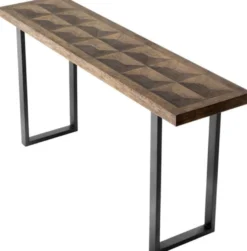 Casa Padrino Konsole Braun / Bronze 161 x 40 x H. 78 cm - Luxus Wohnzimmer Konsolentisch mit Eichenfurnier Platte