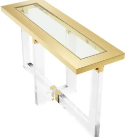 Casa Padrino Konsole / Konsolentisch Gold 140 x 45 x H. 78 cm - Luxus Möbel