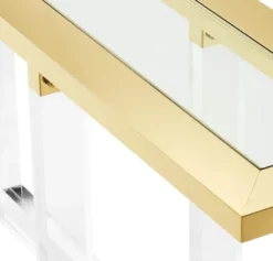 Casa Padrino Konsole / Konsolentisch Gold 140 x 45 x H. 78 cm - Luxus Möbel
