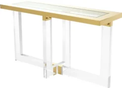 Casa Padrino Konsole / Konsolentisch Gold 140 x 45 x H. 78 cm - Luxus Möbel