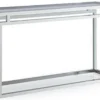 Casa Padrino Konsole Silber / Schwarz 150 x 40 x H. 78 cm - Luxus Wohnzimmer Konsolentisch