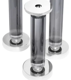 Casa Padrino Kristallglas Kerzenhalter / Kerzenständer 3er Set Grau / Silber - Luxus Deko