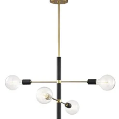 Casa Padrino Kronleuchter Antik Messing / Schwarz Ø 61 x H. 50,8 cm - Luxus Kronleuchter