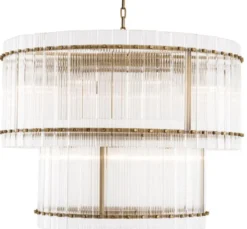 Casa Padrino Kronleuchter Antik Messing Ø 93 x H. 70 cm - Runder Luxus Kronleuchter