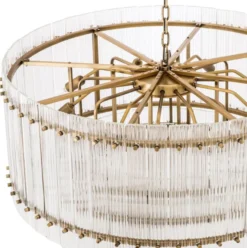 Casa Padrino Kronleuchter Antik Messing Ø 93 x H. 70 cm - Runder Luxus Kronleuchter