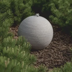 Casa Padrino Kugelbrunnen Grau Ø 60 x H. 55 cm - Runder Springbrunnen - Garten & Terrassen Deko Accessoires