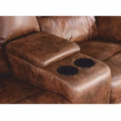 Casa Padrino Kunstleder 2er Kinosessel Antik Braun 188 cm - Wohnzimmer Möbel
