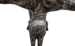 Casa Padrino Kunstspringer Skulptur Silber / Schwarz 157 x 54 x H. 135 cm - Luxus Deko Turmspringer Figur