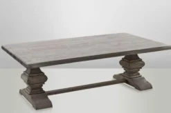 Casa Padrino Landhaus Couchtisch Eiche Rustic Grey 140 x 80 cm - Barock Stil Salon Wohnzimmer Tisch Eiche Massiv