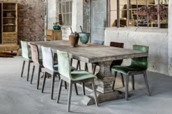 Casa Padrino Landhaus Esstisch Eiche Rustic Grey - Barock Stil Tisch Eiche Massiv Massivholz