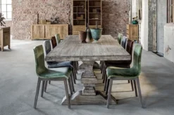 Casa Padrino Landhaus Esstisch Eiche Rustic Grey - Barock Stil Tisch Eiche Massiv Massivholz