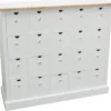 Casa Padrino Landhausstil Apothekerkommode in Antik Weiß und Naturfarben 105 x 39 x H. 93 cm mit 20 Schubladen