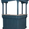 Casa Padrino Landhausstil Bar Theke Antik Blau / Naturfarben 148 x 148 x H. 210 cm - Massivholz Thekentisch - Massivholz Barmöbel - Barmöbel im Landhausstil - Landhausstil Einrichtung