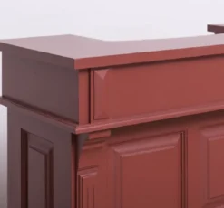 Casa Padrino Landhausstil Bar Theke Bordeauxrot 120 cm - Massive Bar Möbel