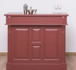 Casa Padrino Landhausstil Bar Theke Bordeauxrot 120 cm - Massive Bar Möbel