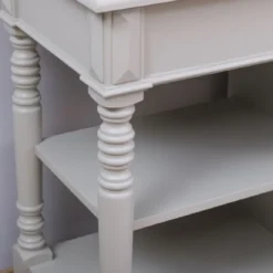 Casa Padrino Landhausstil Badezimmer Set Grau / Naturfarben / Mehrfarbig - 1 Doppelwaschtisch & 1 Wandspiegel - Massivholz Badezimmermöbel im Landhausstil