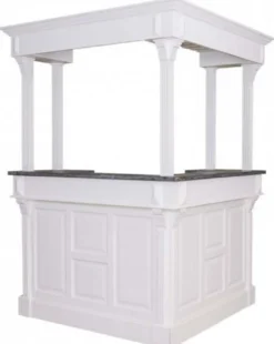 Casa Padrino Landhausstil Bar Theke Weiß / Grau 148 x 148 x H. 210 cm - Massivholz Thekentisch - Massivholz Barmöbel - Barmöbel im Landhausstil - Landhausstil Einrichtung