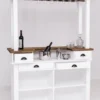 Casa Padrino Landhausstil Bar Theke Weiß / Braun 150 x 56 x H. 210 cm - Massivholz Thekentisch - Massivholz Bar Möbel im Landhausstil