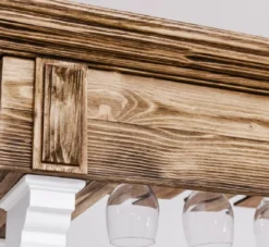 Casa Padrino Landhausstil Bar Theke Weiß / Braun 150 x 56 x H. 210 cm - Massivholz Thekentisch - Massivholz Bar Möbel im Landhausstil