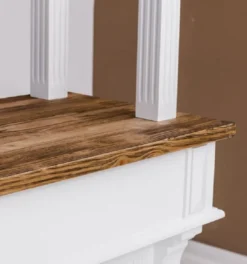 Casa Padrino Landhausstil Bar Theke Weiß / Braun 150 x 56 x H. 210 cm - Massivholz Thekentisch - Massivholz Bar Möbel im Landhausstil