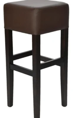 Casa Padrino Landhausstil Barhocker Braun / Schwarz H. 80 cm - Gepolsteter Massivholz Barstuhl