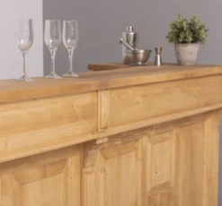 Casa Padrino Landhausstil Bar Theke Naturfarben 240 cm - Landhausstil Barmöbel