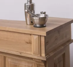 Casa Padrino Landhausstil Bar Theke Naturfarben 120 x 51 x H. 107 cm - Massivholz Thekentisch - Bartisch - Massivholz Bar Möbel im Landhausstil