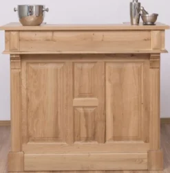 Casa Padrino Landhausstil Bar Theke Naturfarben 120 x 51 x H. 107 cm - Massivholz Thekentisch - Bartisch - Massivholz Bar Möbel im Landhausstil