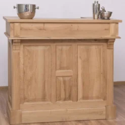 Casa Padrino Landhausstil Bar Theke Naturfarben 120 x 51 x H. 107 cm - Massivholz Thekentisch - Bartisch - Massivholz Bar Möbel im Landhausstil