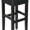 Casa Padrino Landhausstil Barhocker Schwarz H. 80 cm - Gepolsteter Massivholz Barstuhl