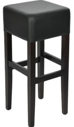 Casa Padrino Landhausstil Barhocker Schwarz H. 80 cm - Gepolsteter Massivholz Barstuhl