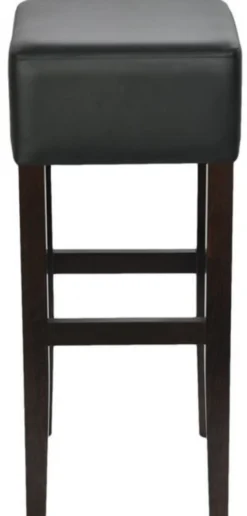 Casa Padrino Landhausstil Barhocker Schwarz H. 80 cm - Gepolsteter Massivholz Barstuhl