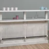 Casa Padrino Landhausstil Bar Theke Grau 180 x 68 x H. 120 cm - Massivholz Thekentisch - Massivholz Barmöbel - Barmöbel im Landhausstil - Landhausstil Einrichtung