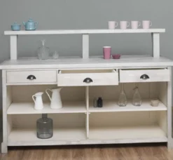 Casa Padrino Landhausstil Bar Theke Grau 180 x 68 x H. 120 cm - Massivholz Thekentisch - Massivholz Barmöbel - Barmöbel im Landhausstil - Landhausstil Einrichtung