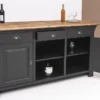 Casa Padrino Landhausstil Bar Theke Schwarz / Braun 191 x 68 x H. 95 cm - Massivholz Thekentisch - Bartisch - Massivholz Bar Möbel im Landhausstil