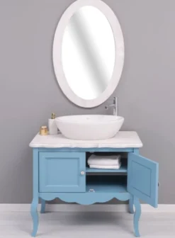 Casa Padrino Landhausstil Badezimmer Set Hellblau / Hellgrau - Landhausstil Badezimmer Möbel