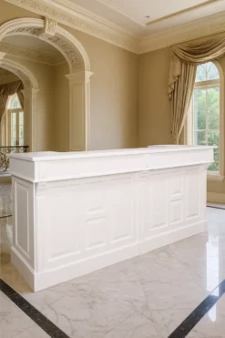 Casa Padrino Landhausstil Bar Theke Weiß 240 cm - Landhausstil Ladentheke Bartheke