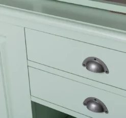 Casa Padrino Landhausstil Barschrank Mintgrün / Grau 240 x 50 x H. 210 cm - Massivholz Weinschrank im Landhausstil - Landhausstil Möbel - Bar Möbel im Landhausstil - Landhausstil Einrichtung