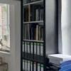 Casa Padrino Landhausstil Bücherschrank Schwarz / Weiß H. 280 cm - Landhausstil Möbel