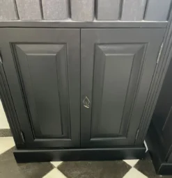 Casa Padrino Landhausstil Bücherschrank Schwarz / Weiß H. 280 cm - Landhausstil Möbel