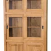 Casa Padrino Landhausstil Bücherschrank Hellbraun 110 x 40 x H. 210 cm - Wohnzimmerschrank mit 6 Schiebetüren