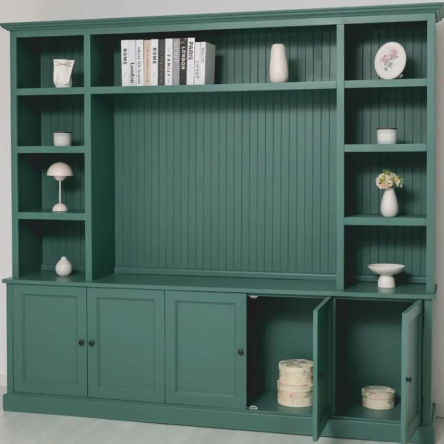 Casa Padrino Landhausstil Bücherschrank Grün 254 cm - Landhausstil Möbel