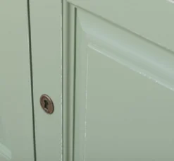 Casa Padrino Landhausstil Bücherschrank Grün / Grau 120 x 39 x H. 197 cm - Massivholz Schrank - Wohnzimmerschrank - Büroschrank - Landhausstil Möbel