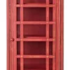 Casa Padrino Landhausstil Bücherschrank Telefonzelle Antik Rot 55 x 51,5 x H. 180 cm - Telefonzellen Regalschrank im englischen Stil - Wohnzimmer Möbel im Landhausstil - Landhausstil Möbel