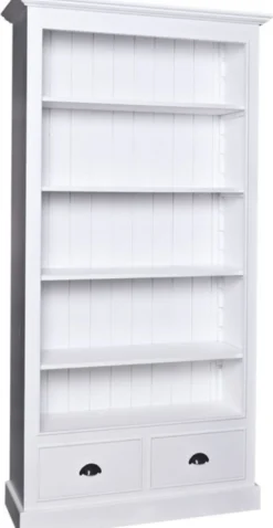 Casa Padrino Landhausstil Bücherschrank in Weiß - Massives Kiefernholz - 109 x 39 x H. 210 cm