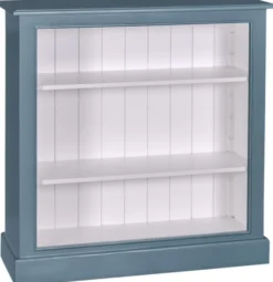 Casa Padrino Landhausstil Bücherschrank im Landhausstil Blau / Weiß 102 x 35 x H. 102 cm